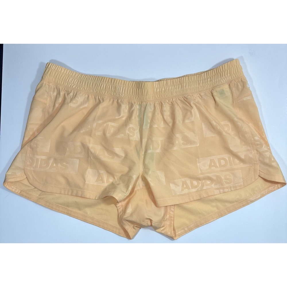 Adidas Pacer XL Woven Deboss Training Running Shorts Pulse Amber HN0832 NWT